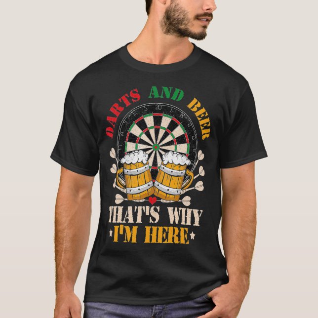 Darts Beer Funny für Dart Player T-Shirt (Vorderseite)