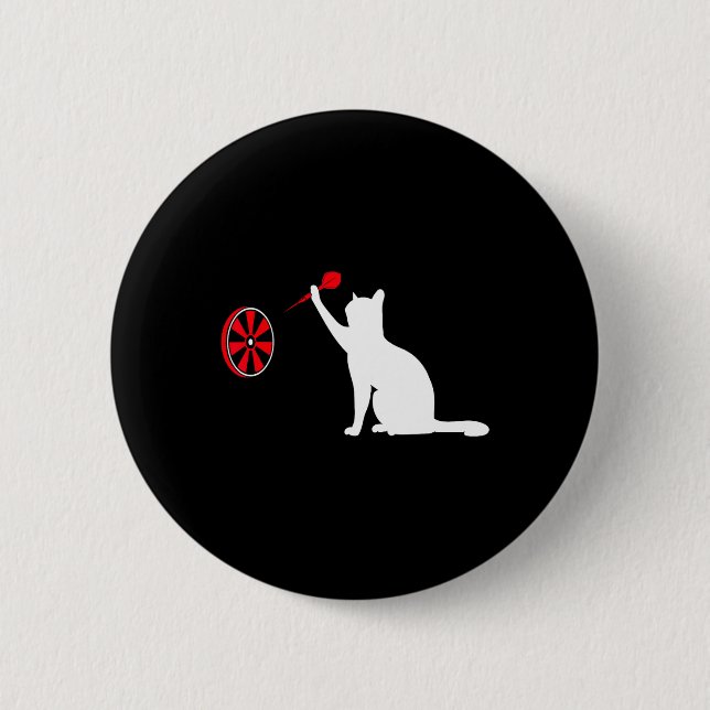 Darts Cat - Funny Dart Throwing Cat Dart and Cat L Button (Vorderseite)