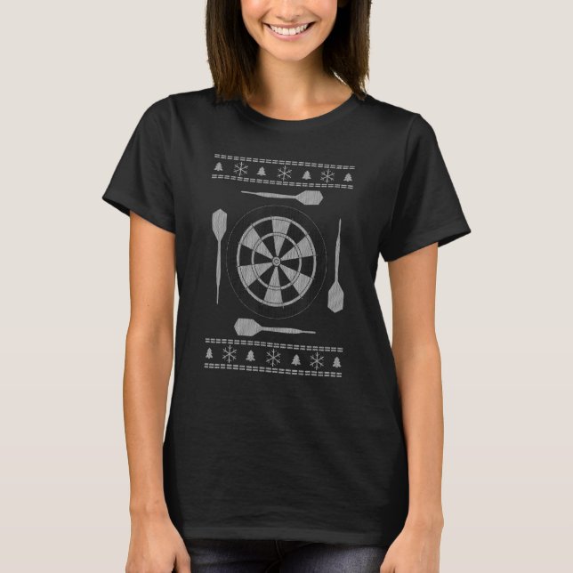 Darts Christmas Dart Throwing Dartboard Bullseye T T-Shirt (Vorderseite)