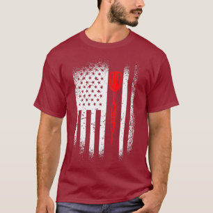 Darts Dart Pfeil Amerikanische Flagge T-Shirt