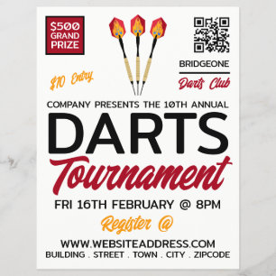 Darts Design, Darts Tournament Werbung Flyer