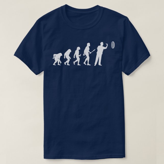 Darts Human Evolution to Dart Player T-Shirt (Design vorne)