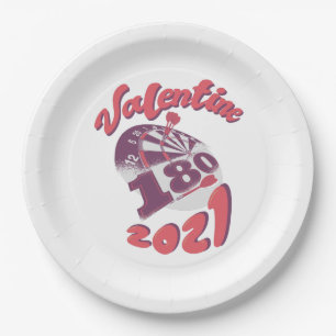 Darts ist mein Valentine 2021 Pappteller