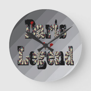 Darts Legend Picture Logo, Runde Wanduhr