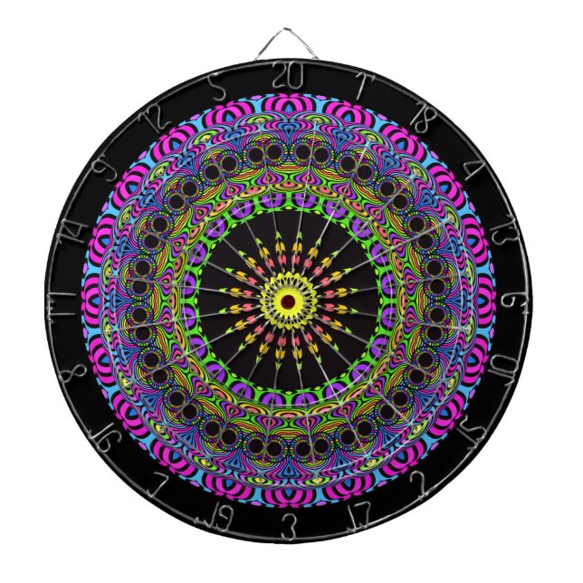 Darts Mandala - Neon 2 Dartscheibe (vorne)