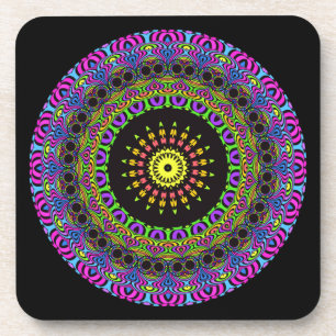 Darts Mandala - Neon 2 Getränkeuntersetzer