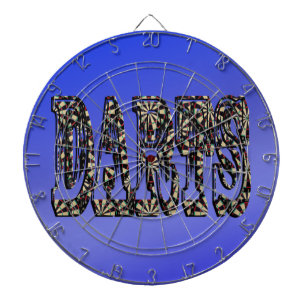 Darts Picture Logo auf blau, Dartscheibe