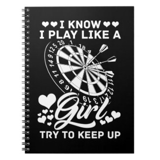 Darts Retro Dartboard 180 Women Dart Player Notizblock