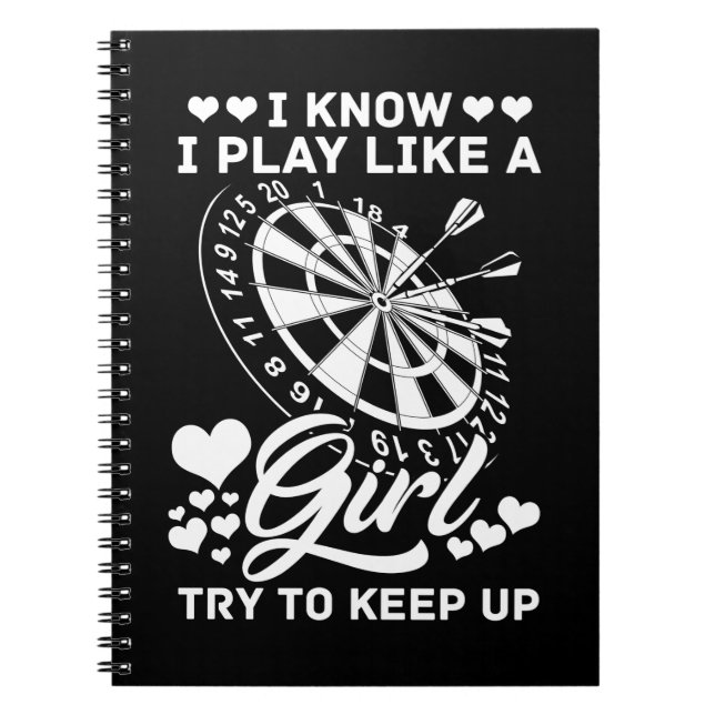Darts Retro Dartboard 180 Women Dart Player Notizblock (Vorderseite)