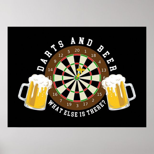 Darts und Biergartenturnier Sport Spaß Poster (Vorne)