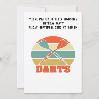 Darts Vintag Sunset Invitation Card Einladung