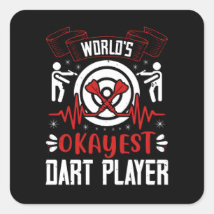 Darts - Weltweit der beste Dart-Player Quadratischer Aufkleber