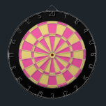 Dartscheibe: Altgold, Rosa und Schwarzes Dartscheibe<br><div class="desc">Altgold,  Rosa und Schwarzes farbiges Dartscheibe-Spiel einschließlich 6 Messingpfeile</div>