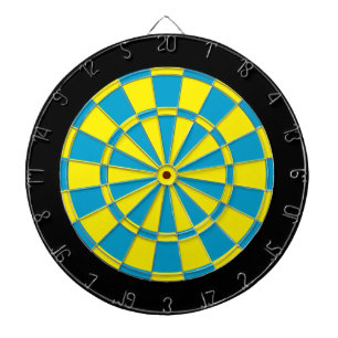 Dartscheibe: Gelb, Himmel-Blau und Schwarzes Dartscheibe