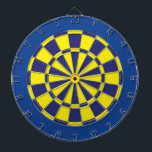 Dartscheibe: Gelb, Marine und Blau Dartscheibe<br><div class="desc">Gelb,  Marine und Blau farbiges Dartscheibe-Spiel einschließlich 6 Messingpfeile</div>