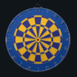 Dartscheibe: Gold, Marine und Blau Dartscheibe<br><div class="desc">Gold,  Marine und Blau farbiges Dartscheibe-Spiel einschließlich 6 Messingpfeile</div>