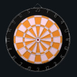 Dartscheibe: Hellrosa, orange und Schwarzes Dartscheibe<br><div class="desc">Hellrosa,  orange und Schwarzes farbiges Dartscheibe-Spiel einschließlich 6 Messingpfeile</div>