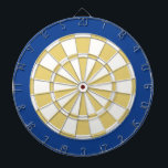 Dartscheibe: Weiß, Altgold und Blau Dartscheibe<br><div class="desc">Weiß,  Altgold und Blau farbiges Dartscheibe-Spiel einschließlich 6 Messingpfeile</div>