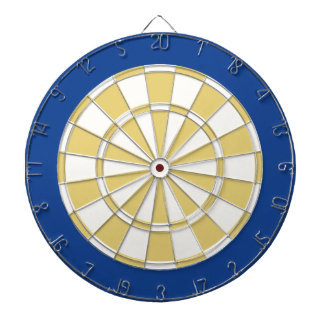 Dartscheibe: Weiß, Altgold und Blau Dartscheibe