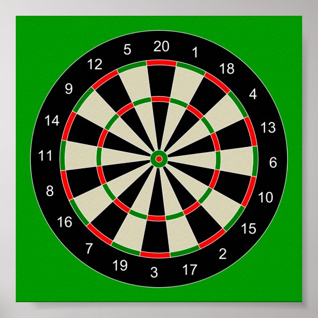 darttarget_Vector_Clipart DARTS DARTBOARD TARGET Poster (Vorne)
