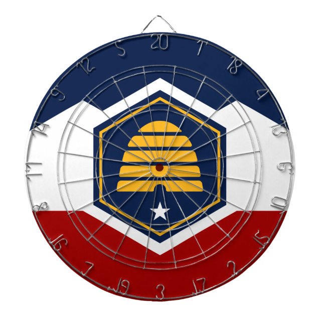 Dartzielscheibe mit Flagge des US-Bundesstaates Ut Dartscheibe (vorne)