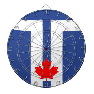 Dartzielscheibe mit Flagge von Toronto, Kanada Dartscheibe