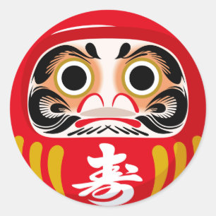 Daruma Doll Runder Aufkleber