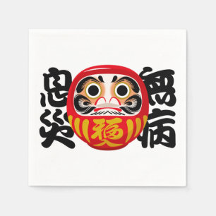 Daruma für Gesundheit, Wellness und Schutz Serviette