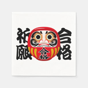 Daruma für Prüfungserfolg und Zielerreichung Serviette