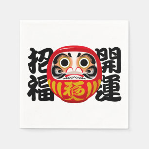 Daruma für Viel Glück und Glück Serviette
