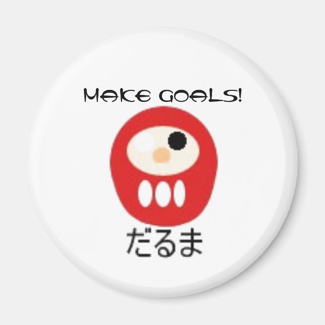 Daruma, mach Ziele! Magnet (Vorne)