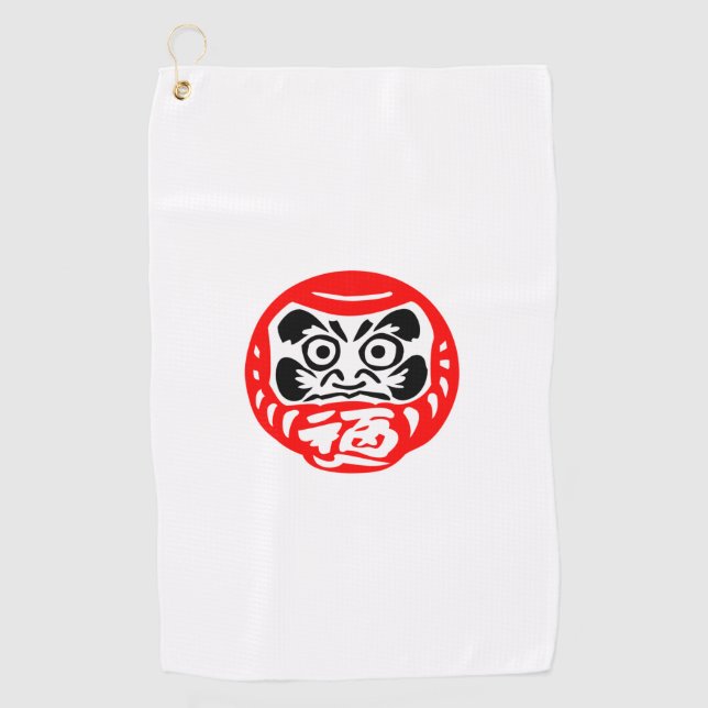 Daruma-Puppe Golfhandtuch (Vorderseite)