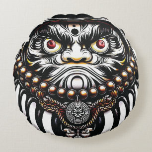 Daruma-Puppe Japanische Kunst Rundes Kissen