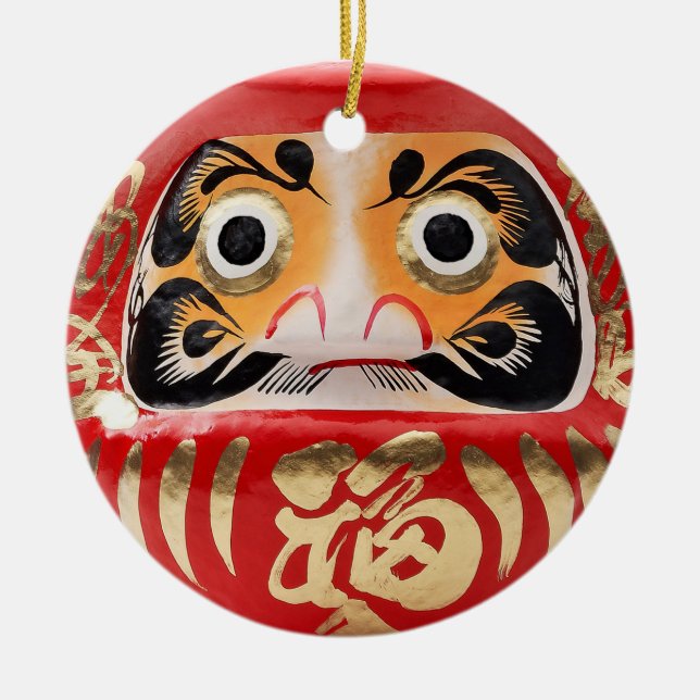 Daruma-Puppe Keramikornament (Vorne)