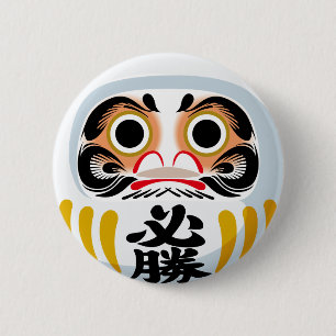 Daruma-Puppe (traditioneller japanischer Glücksbri Button