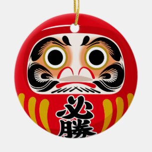 Daruma-Puppe (traditioneller japanischer Glücksbri Keramik Ornament