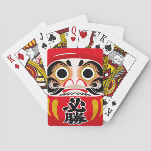Daruma-Puppe (traditioneller japanischer Glücksbri Spielkarten