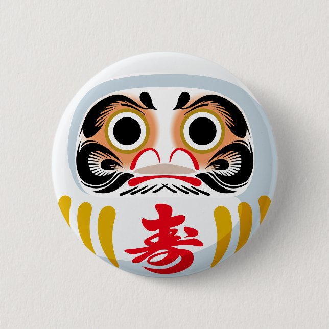 Daruma-Puppe (traditioneller japanischer viel Glüc Button (Vorderseite)