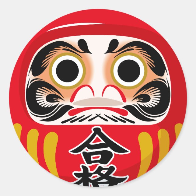 Daruma-Puppe (traditioneller japanischer viel Glüc Runder Aufkleber (Vorderseite)