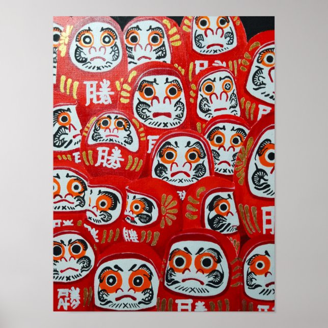Daruma-Puppen-Malerei von Alfred Fox Poster (Vorne)