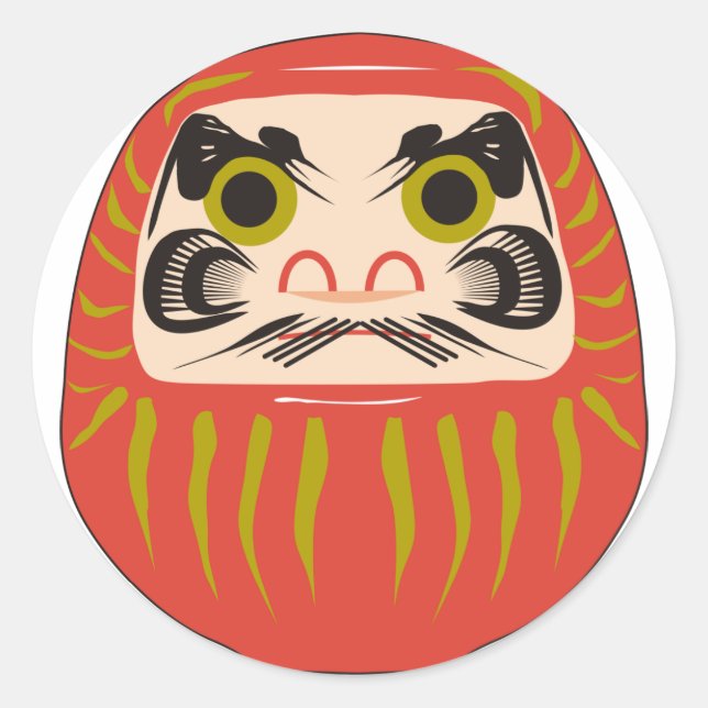 Daruma Runder Aufkleber (Vorderseite)