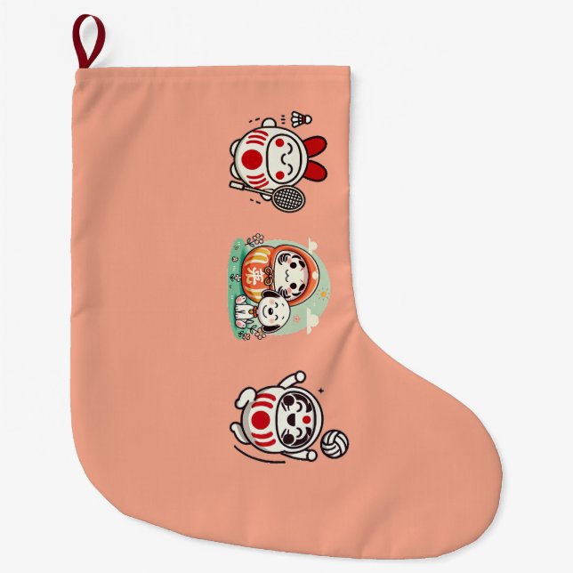 Daruma Trio Großer Weihnachtsstrumpf (Vorderseite)