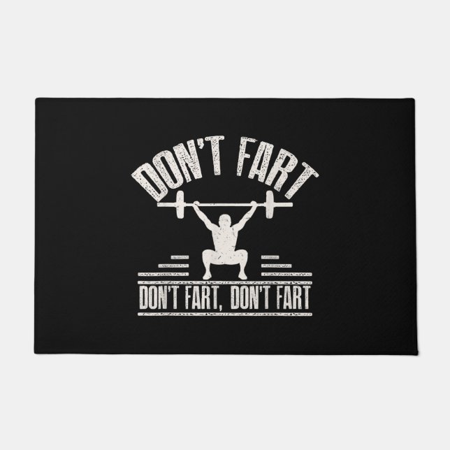 darunter Fart Funny Ness Gym Workout Weights Squat Fußmatte (Vorderseite)