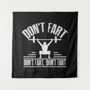 darunter Fart Funny Ness Gym Workout Weights Squat Wandteppich