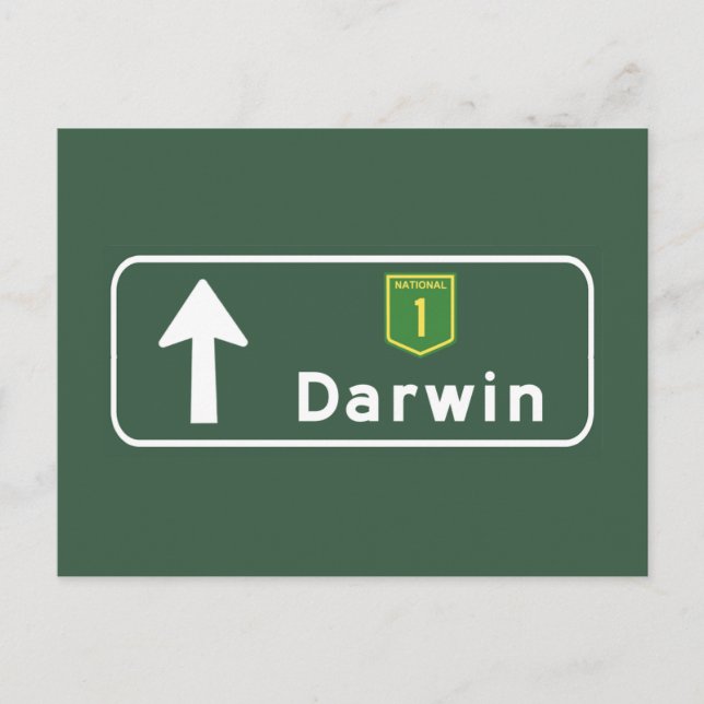 Darwin, Australia Road Sign Postkarte (Vorderseite)