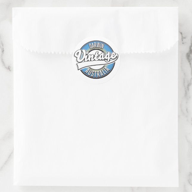 Darwin australia Vintages Logo Runder Aufkleber (Tasche)