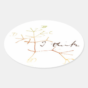 Darwin-Baum des Lebens: Ich denke Ovaler Aufkleber