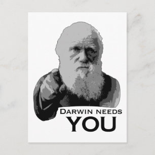 Darwin braucht dich! postkarte