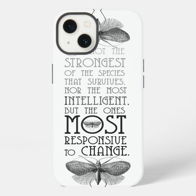 Darwin Evolution Quote iPhone Hülle (Rückseite)