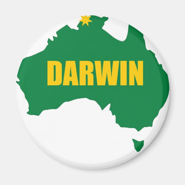 Darwin Green und Gold Map Magnet (Vorne)